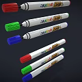 Colorful Dual Tip Markers With Red Green Blue Tips And White Body