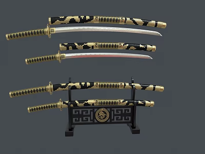 Japanese Samurai Sword Taidao Weapon Cold Weapon Ninja Sword Next Generation PBR Material Sword Scabbard Treasure Sword Ancient Weapon Artifact Weapon 3d model
