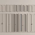 Various Door Designs With Arched Rectangular Shapes And Neutral Tones For Home Interior 3d model
