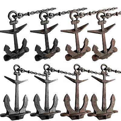 modern ship anchor 3d model