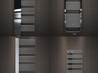 Modern Chrome Radiators With Various Styles For Bathroom Heating Systems 3d model