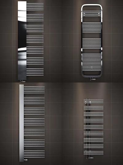 Modern Chrome Radiators With Various Styles For Bathroom Heating Systems 3d model