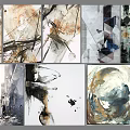 Modern Abstract Artwork Collection With Geometric Patterns And Colorful Textures for Wall Decor