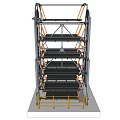 Multi Level Mechanical Parking System With Metal Frames And Parking Spaces 3d model