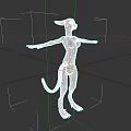 Anthropomorphic Animal Character 3D Model With Brown White Fur Long Ears Standing And Outstretched Arms