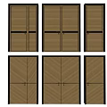 Brown Swing Doors With Black Frames Wood Grain And Various Designs