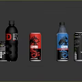 Various Energy Drink Cans And Bottles From Popular Brands On