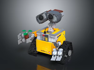 Robot Lego-Sci-Fi Character Toy Robot Building Blocks Robot Yellow Robot Crawler Robot 3d model