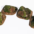 Mossy Stones And Wooden Accents For Rustic Natural Landscape Design