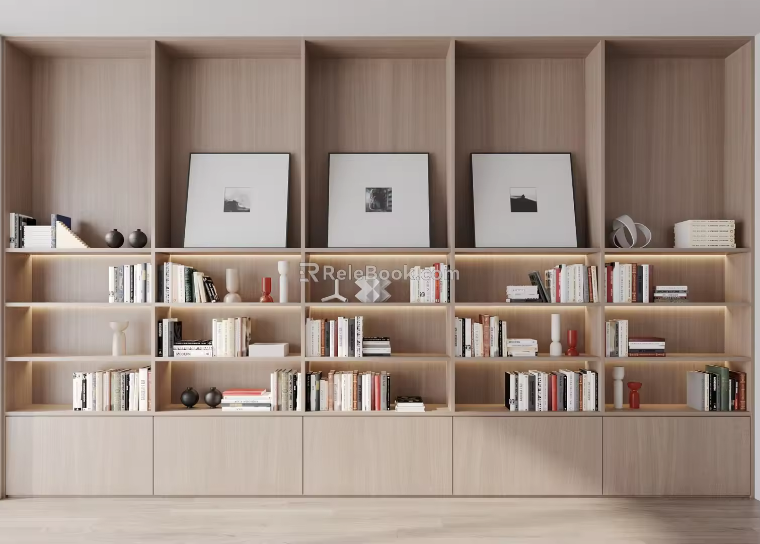 Modern bookcase 3d model