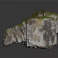 Cliffside Miniature Scene With Small House Green Grass Trees And Stone Path