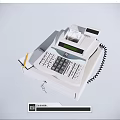 Commercial Equipment Cash Register with Display Keypad Receipt Printer and Cable 3d model