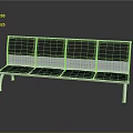 Modern Public Bench With Metal Frame Black Perforated Seats And Backrest
