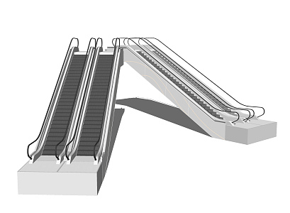 Modern Elevator Escalator 3d model