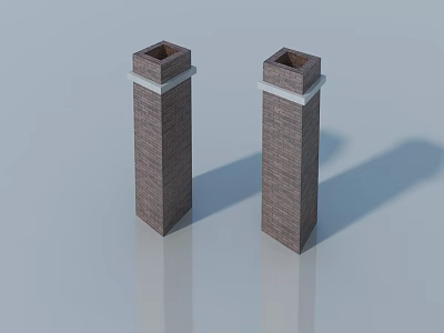 Brick Swing Door With White Frame And Gray Background For Home Exterior Design 3d model