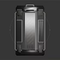Sleek Metallic Cylindrical Equipment With Side Ventilation Grilles Top Control Panel And LED Indicators