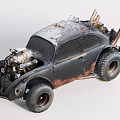 Retro dilapidated car rusty car 3d model