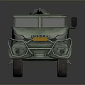 Green Military Armored Tank With Heavy Duty Wheels And Roof Mounted Weapon System