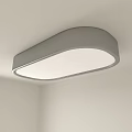 Modern Simple Gray Round Flush Mount Ceiling Light With Soft White Illumination 3d model