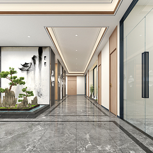 New Chinese Aisle Hotel Entrance Aisle 3d model