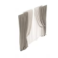Elegant Layered Curtains With Beige Outer And White Sheer Inner For Window Decor