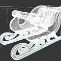 Red Car 3D Model With Golden Decorations On Black Background Design