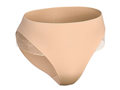 Beige Seamless Panties With Delicate Lace Trim And Comfortable Fit 3d model