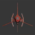 Sleek Red Airplane Model With Futuristic Design And Detailed Structure
