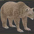 Strong Brown Bear With Thick Fur In Blurred Natural Habitat