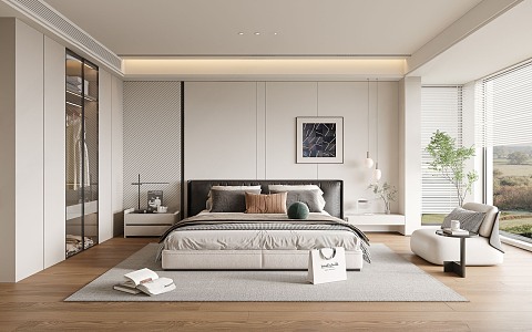 Modern bedroom master room 3d model