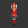 Red Vintage Motorcycle With Brown Seat Chrome Details And Rearview Mirrors
