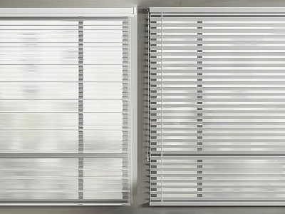 Adjustable Horizontal Window Blinds with Open and Closed Positions for Home Interiors 3d model