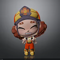 Cartoon Firefighter Character With Red Curly Hair Firefighter Helmet Red Uniform And Yellow Boots
