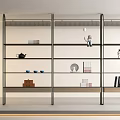 Modern Bookshelf Metal Bookshelf Decorative Rack 3d model