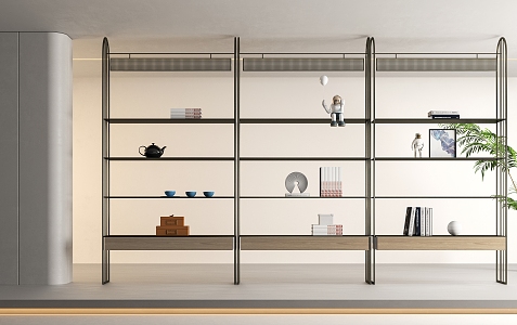 Modern Bookshelf Metal Bookshelf Decorative Rack 3d model