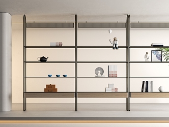 Modern Bookshelf Metal Bookshelf Decorative Rack 3d model