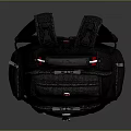 Black Backpack With Red Accent Design Multiple Pockets Zipper Closure Fashionable Casual Wear Accessory