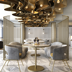 Light Luxury Restaurant 3d model