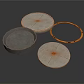 Round Metal Equipment Components With Discs Ring And Different Textured Surfaces