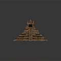 Ancient Temple Model with Tiered Stone Steps Layered Platform and Small Shrine on Top 3d model
