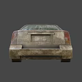 a car overgrown with weeds 3d model