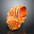 Orange Brown Conch Shell Showcasing Spiral Pattern And Glossy Open Interior 3d model