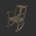 Classic Wooden Rocking Leisure Chair With Armrests And Slatted Seat Design