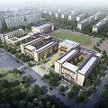 Modern School Architecture Primary School 3d model