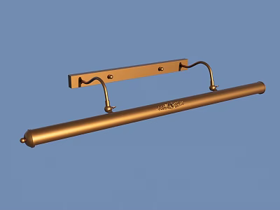 Modern Golden Wall Light With Sleek Metal Bar Design And Wall Mounted Structure 3d model