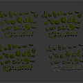 3D Scene Components With Green Tree Models Arranged in Multiple Groups