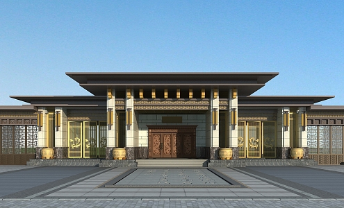 new chinese style gate 3d model