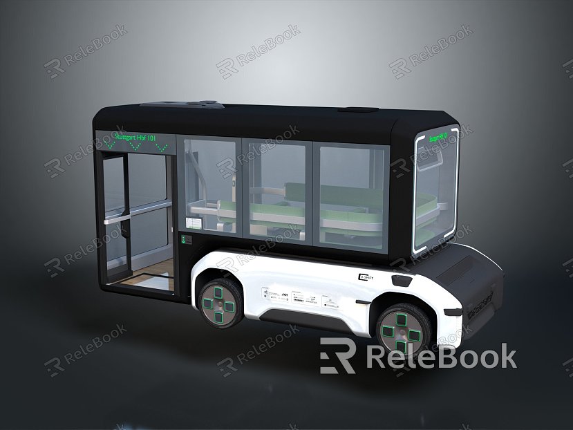 Modern bus minibus minibus minivan driverless bus model