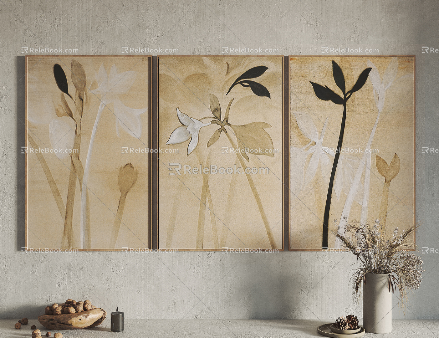 Quiet Plant Painting Hanging Painting Decorative Painting 3d model