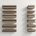 Wooden Decorative Strips With Various Shapes Arranged On White Background
